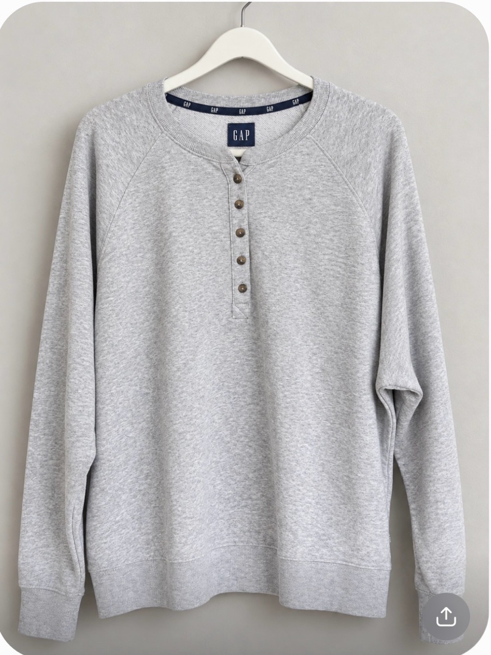 GAP Light Gray Women’s Henley Sweatshirt